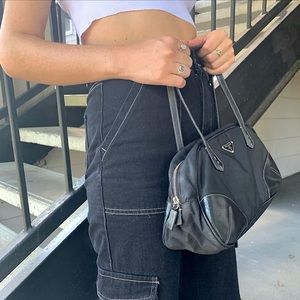 Vintage y2k black Prada nylon shoulder bag